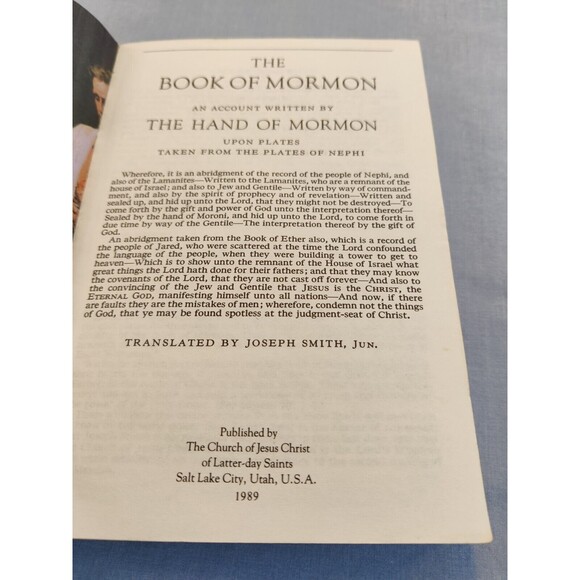 The Book of Mormon Another Testament of Jesus Christ Dark Blue Softcover 1986 - Picture 9 of 9